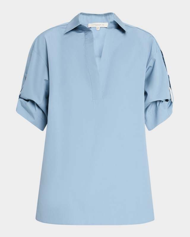 Tab-Sleeve Cotton Shirt